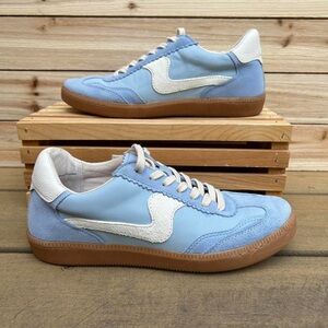 Blue Dolce Vita Notice Suede Leather Sneakers Trainers Low Tops
